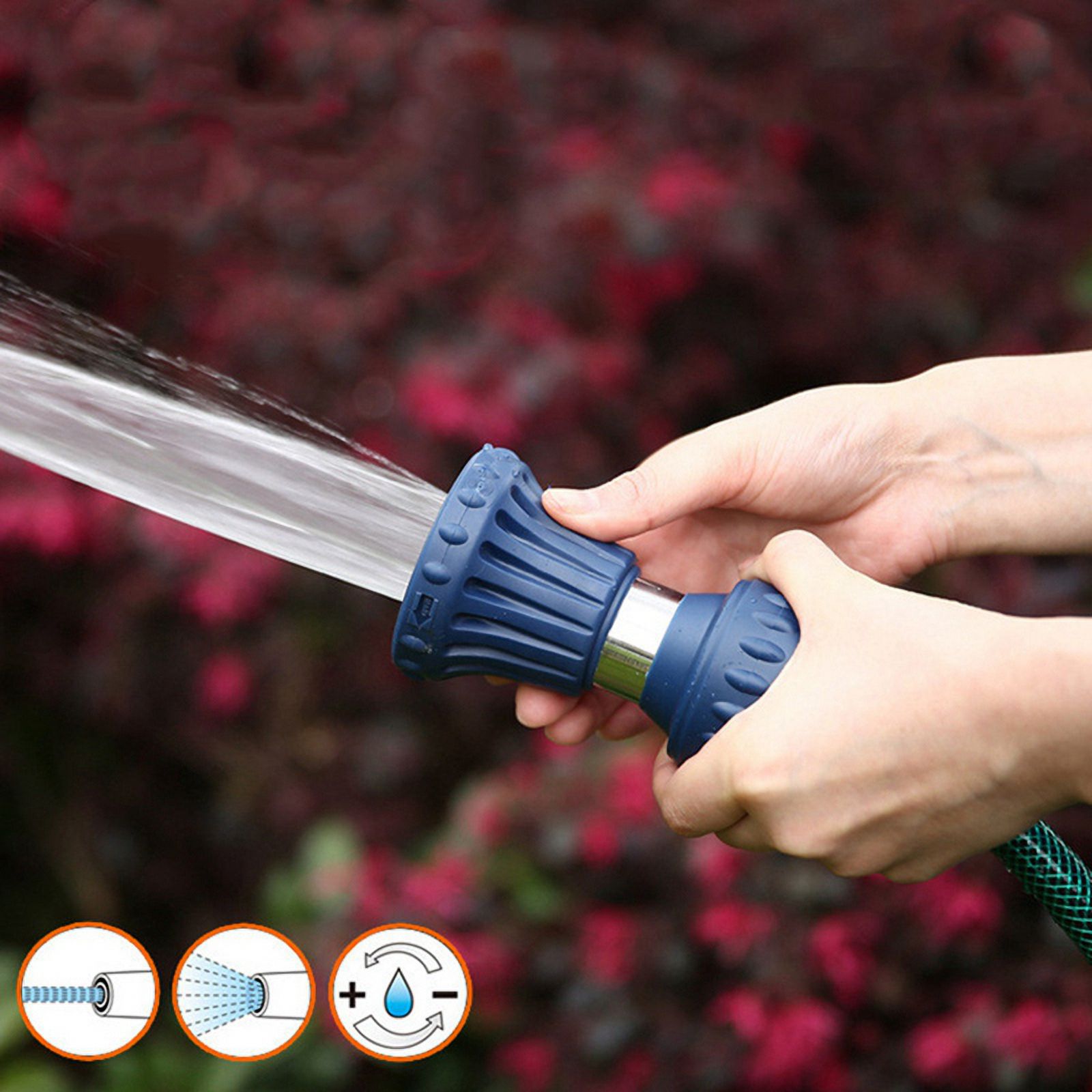 Fire Hose Nozzle for Garden Hose, Heavy Duty Fireman Style Garden Hose Nozzles, Leak Proof & Adjustable Water Nozzle