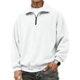 thumbnail image 3 of OIOLOYJM Sweatshirt for Men Vintage Quarter Zip Long Sleeve Collared Loose Fit Soft Pullover Shirts Vintage Big and Tall Winter Fashion Warm Comfortable Outfits, 3 of 5