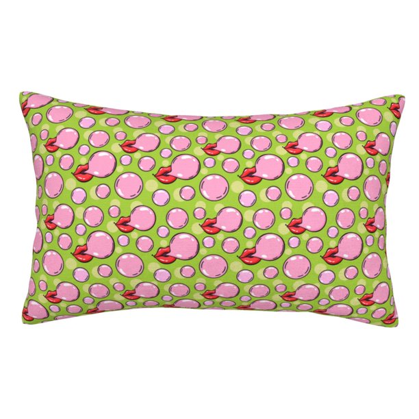 Balery Lips blowing bubble gum Funda de Cojín Estampada, Regalos para Mujeres, Regalos de Amor para Ella, Regalos para Novia o Esposa, Funda de Almohada-16"x24"