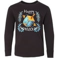 thumbnail image 3 of Inktastic Happy Hanukkah Dreidel and Laurels Long Sleeve Youth T-Shirt, 3 of 5