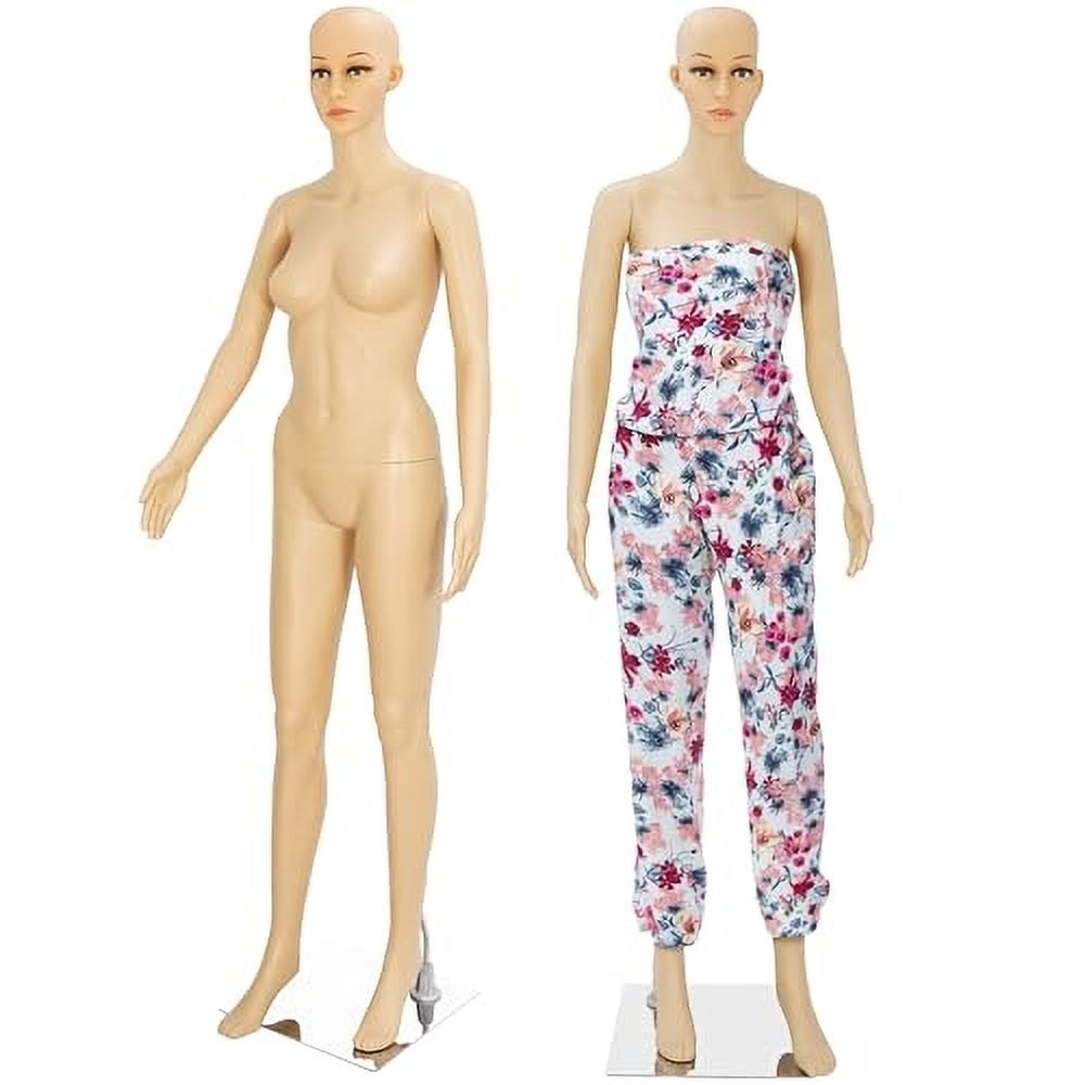 HomGarden Female Mannequin Manikin Full Body Dress Form, 69” Adjustable Mannequin Stand Realistic Mannequin Display Head Turns Dress Model w/Base