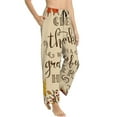 thumbnail image 2 of Disketp Thanksgiving With A Grateful Heart Print Women'S Comfy Pajama Pants Casual Drawstring Palazzo Lounge Wide Leg Pants, 2 of 9