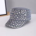 thumbnail image 2 of HuangHuanChen Women's Sparkle Studded Baseball Cap Gem Bling Ponytail Cap Adjustable Trucker Hat Outdoors Sun Cap Breathable Baseball Cap For Women Men Sequins Casual Sun Hat Grey One Size, 2 of 4