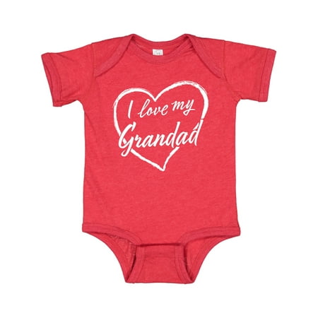 

Inktastic I Love My Grandad in White Chalk Heart Gift Baby Boy or Baby Girl Bodysuit