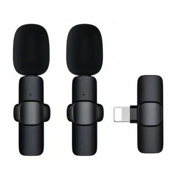 Jinsinto Wireless Lavalier Microphone for , Plug and Play Mic with 2 Microphones for Video Recording, Vlog, TikTok, Youtube, Auto Connect and Intelligent Noise Reduction