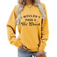 thumbnail image 2 of Arlun I Wouldn't Pass a Vet Check Sweatshirts Womens Cute Crewneck Funny Letter Printed No Hood Pullovers Long Sleeve Comfort Casual Fall Thin Tops Yellow XL, 2 of 4