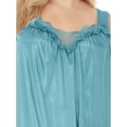 thumbnail image 5 of Ezi Satin Silk Nightgown For Women - Soft & Breathable Womens Sleepwear- Sexy Short Sleeves Womens Sleepwear, M - Plus Size,3X,Jewel Blue, 5 of 9