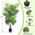 thumbnail image 3 of Huloretions Artificial Palm Tree,4FT Fake Areca Palm Plant Faux Tropical Palm Silk Plant with 18 Trunks Floor Plant in Pot Indoor Outdoor Home Office Garden Modern Decosration, 3 of 7