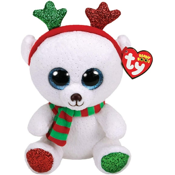 TY Beanie Boos -Christmas Frost The Bear Exclusive (Glitter Eyes) Small 6" Plush