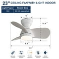 thumbnail image 6 of Noaman 23 Inch Indoor Ceiling Fan with 18W LED Light, 3 ABS Blades, Remote Control, Reversible DC Motor, White, ETL Certified, 6 of 6