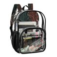 thumbnail image 2 of Ttyddzy Clear Backpack Heavy Duty PVC Transparent Backpack for College Workplace, Green Red and White Striped Leaves, 2 of 8