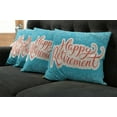 thumbnail image 2 of Ambesonne Blue Throw Pillow Cover 4 Pack, Happy Retirement, 20", Coral White Sky Blue, 2 of 6