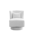 thumbnail image 3 of Swivel Accent Chair, 360 Degree Club Chair Upholstered Armless Sofa Nursery Chair, Modern Reading Chair Leisure Lounge Chair for Bedroom Living Room Hotel Office, 23.60''L*26.80''W*30.00''H, Ivory, 3 of 7