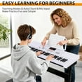 thumbnail image 6 of HarmonyStrings 61-Key Portable Electric Keyboard Piano with Built In Speakers, LED Screen, Headphones, Microphone, Piano Stand, Music Sheet Stand and Stool White, 6 of 10