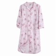 thumbnail image 1 of GLOBAL Camisón de Pijama para Mujer, Camisón de Manga Larga con Botones, Camisón de Novio, Camisetas de Dormir 100% Algodón, Floral Rosa XXL, 1 of 3