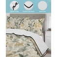 thumbnail image 4 of Sage Green Yellow Botanical Summer Quilt Set Twin Size, Soft Microfiber Quilted Bedding Set with 2 Pillow Shams, Spring Summer Vintage Lightweight All Season Bedspread Coverlet for Bedroom 68"x86", 4 of 6