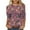 Multicolor#3, variant on 3/4 Length Sleeve Womens Tops Casual Loose Fit Crewneck T Shirts Plus Size Spring Summer Tees Limited Time Sales of Today Multicolor XXXL