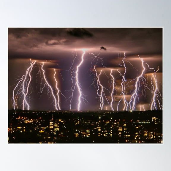 Lightning Strikes Poster Wall Art, Modern Wall Decor, 8x12 UNFRAMED
