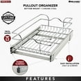 thumbnail image 4 of Rev-A-Shelf Pullout Basket Organizer for Kitchen or Vanity Cabinets,12 x 20 In,  5WB1-1220CR-1, 4 of 11