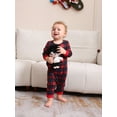 thumbnail image 5 of Hirigin Family Matching Christmas Pajama Set, Reindeer Print Long Sleeve Tops Plaid Elastic Waist Pants for Fall Winter, 5 of 6