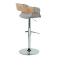 thumbnail image 6 of LumiSource Chrome Metal, Whitewashed Wood, Grey Fabric Elisa Adjustable Barstool - Set of 2, 6 of 6