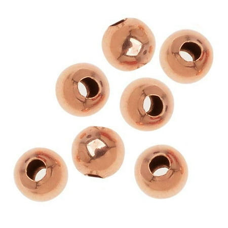 14k Gold Rose Beads - 14K Rose Gold Filled Smooth Round Beads 3mm Diameter (20 Pieces)