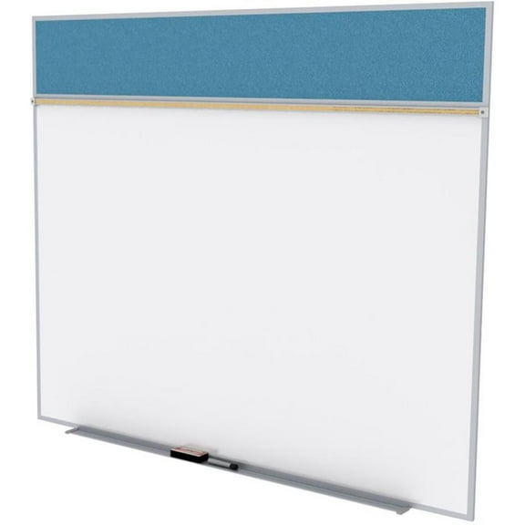 Ghent's Vinyl 5' x 12' Bulletin & Mag. Whiteboard A-Set in Ocean Blue