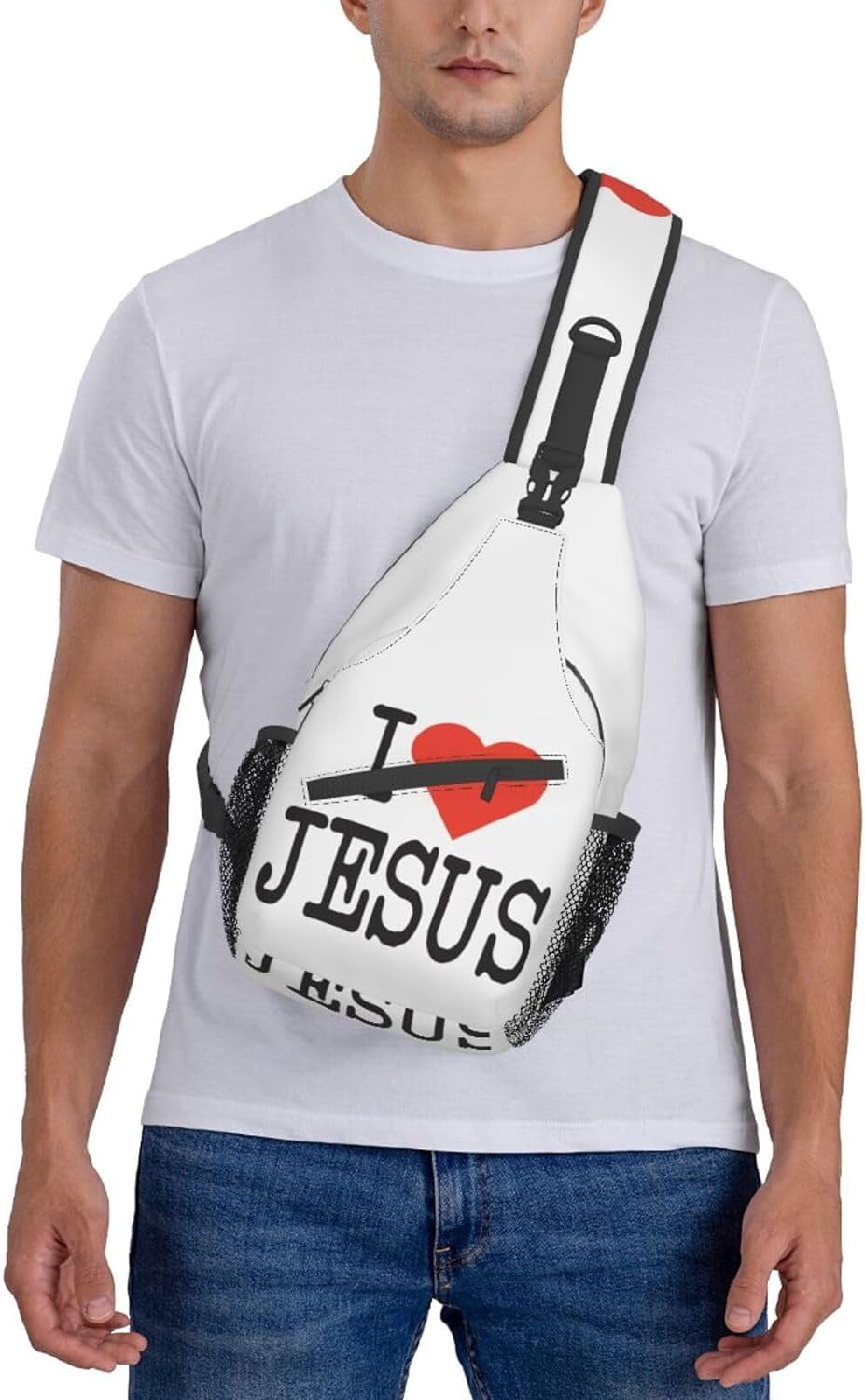 I Love Jesus Sling Bag Crossbody Hiking Travel Chest Bags Backpack Shoulder Daypack for Women Men