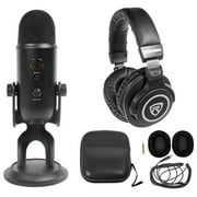 Yeti Blackout Studio Podcasting Podcast Recording Microphone+Monitor Headphones