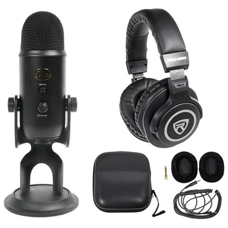 Yeti Blackout Studio Podcasting Podcast Recording Microphone+Monitor