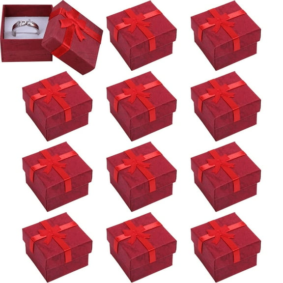 Small Kraft Ring Gift Boxes for Jewellery 12pcs Engagement Ring Box Wedding Earring Storage Case Organizer for Proposal Ceremony