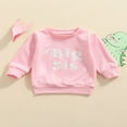 thumbnail image 2 of FNNMNNR Baby Bro Sister Matching Clothes Children Letter Printed Sweatshirt Casual Round Neck Long Sleeve Loose Pullover Sweater, 2 of 8