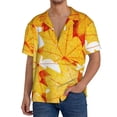 thumbnail image 1 of Fotbe Autumn Maple Leaves Camisa Estampada de Manga Corta para Hombre, Casual de Verano, Estilo Playero, Sin Arrugas-X-Large, 1 of 5