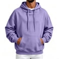 thumbnail image 3 of UDAUDU Men's Fleece Hoodie Soft Hooded Sweatshirts Casual Long Sleeve Drawstring Vintage Running Athletic Hoodies with Pocket S, 3 of 9