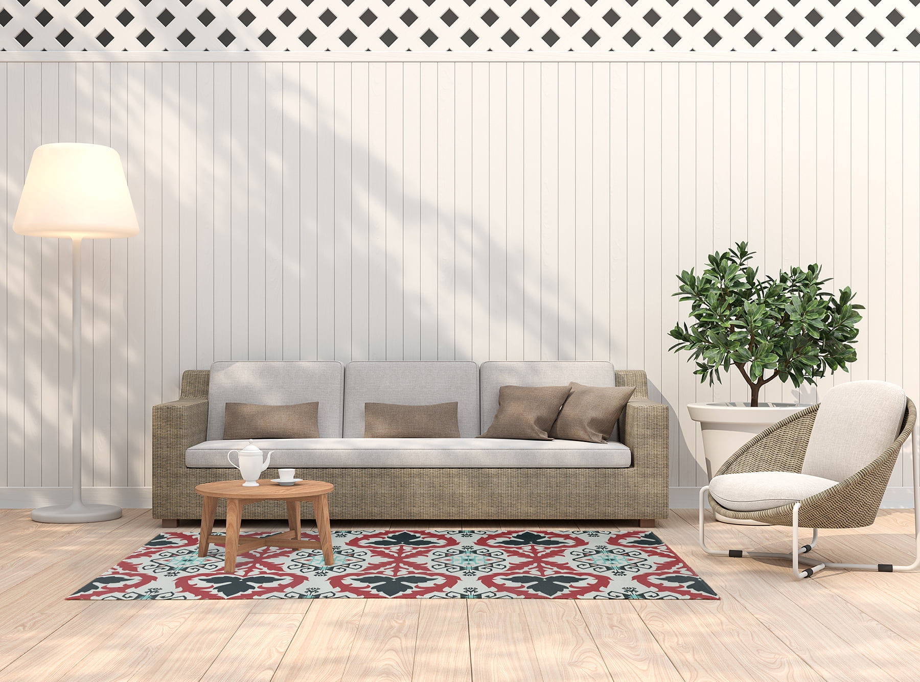 Simply Daisy 5' x 7' Pepper Bombay Spring Chenille Indoor/Outdoor Rug