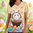 thumbnail image 6 of Fmbrln Easter Scrubs Tops for Women Short Sleeve V Neck Cute Bunny Egg Graphic Print Nursing Scrubs Casual Loose Holiday Work Uniform with Pockets, 6 of 6