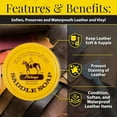 thumbnail image 3 of Fiebing's Yellow Saddle Soap for Leather (12 oz Tin) - Leather Cleaner & Conditioner to Soften, Protect & Restore Leathercraft - Leather Soap for Car Seat, Couch, Shoe, Purse, Boot, Bag, & Saddles, 3 of 6
