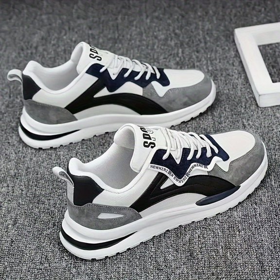 Men'S Stylish Color-Block Low-Top Skate Shoes, Comfortable, Non-Slip, Durable Casual Walking Shoes, Suitable for Outdoor Activities, Summer