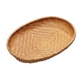 thumbnail image 2 of Oval Woven Storage Basket, Bamboo Handcrafted Organizer Bin, Household Multi-Purpose Shelf Tidy, Woven Storage Basket For Bedroom Closet And Bathroom Essentials(E), 2 of 3