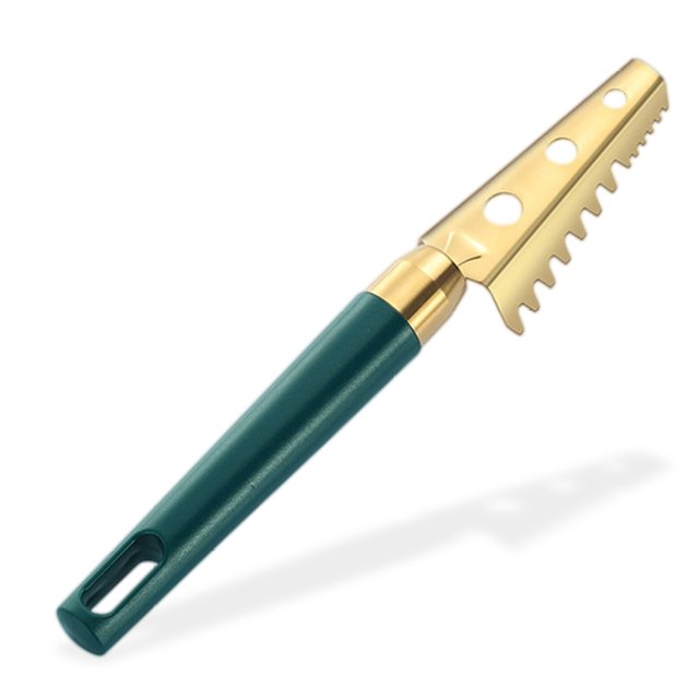 Scaler de acero inoxidable Scaler Escala rápida Removedor de marisco de pescado Piel Scraper Food Descaler Restaurante Restaurante Transming Tools Gold Inevent HA028572-02