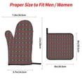 thumbnail image 2 of Honeii Red And Orange On Blue Teal Pattern Oven Mitts and Pot Holders, Silicone Oven Gloves,500 F Heat Resistant Oven Mitts Sets, 4PCS, 2 of 6