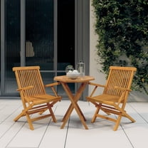 vidaXL 3 Piece Patio Dining Set Solid Wood Teak