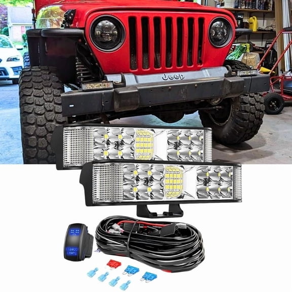 Nilight Side Shooter Led Light Bar 2Pcs 6.5inch 60W Flood Spot Beam Combo Fog/Driving Light with 16AWG 5Pin Rocker Switch Wiring Harness Kit for Truck ATV UTV Boat