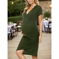 thumbnail image 3 of Short Sleeve Summer Maternity Dress for Woman Ruched Pregnancy Clothes, 3 of 6