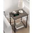 thumbnail image 5 of End Table with Charging Station, Set of 2, Small Side Tables for Living Room, Bedroom, Nightstand with Outlets and USB Ports, Bedside Table with Storage Shelf, Chestnut Brown and Black, 5 of 5