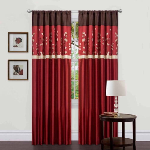 Lush Decor Cocoa Blossom Window Curtains, Pair, 42" x 84"