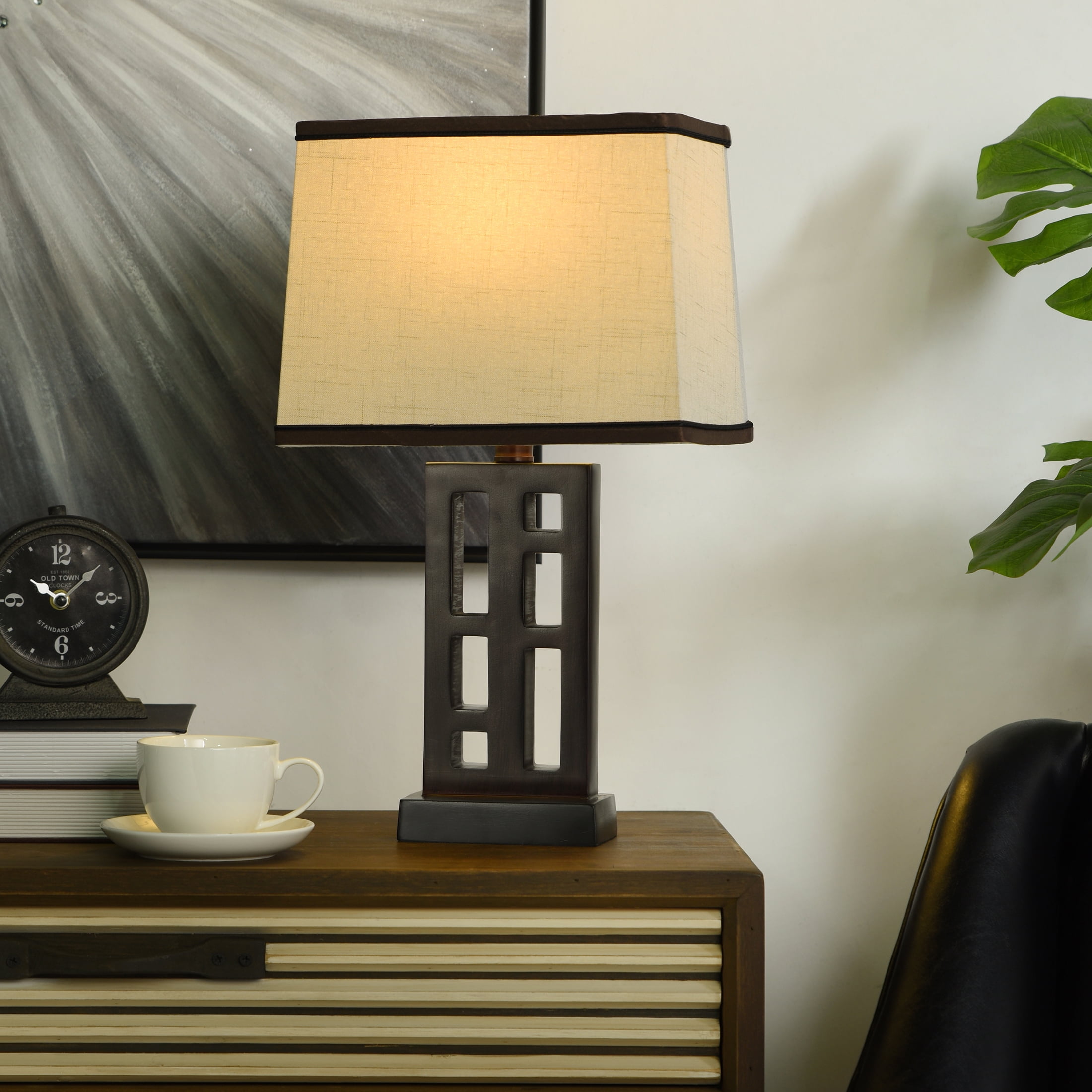 Better Homes & Gardens Open Works Lamp with Shade, bulb included, 18.9"