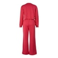 thumbnail image 5 of BXINGOHAI Womens 2 Piece Sweatsuit Outfits Long Sleeve Athletic Uniforms High Waist Jogger Pants Lounge Sets Fall Savings Red,XXL, 5 of 6