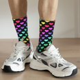 thumbnail image 6 of Hirioo Rainbow Hearts Pattern Adult Middle Tube Socks Breathable Sock Non-Pilling,Contrasting Color Design, 6 of 6