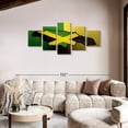 thumbnail image 2 of Elephant Stock Jamaican Island Flag Wall Art - Horizontal Multi Panel Canvas - Living Room Wall Decor - Flags Multi Panel - Black And Green Decor - 80" x 36", 2 of 8